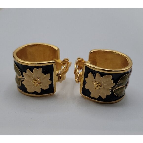 Karl Lagerfeld Tyrolean Clip On Earrings Oversized Signed Clip On Extremely Rare - Picture 11 of 16